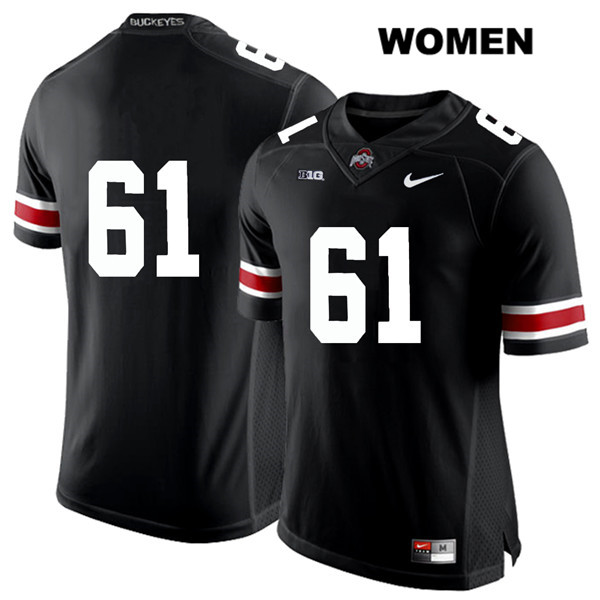 Ohio State Buckeyes Women's Gavin Cupp #61 White Number Black Authentic Nike No Name College NCAA Stitched Football Jersey PQ19R54DN